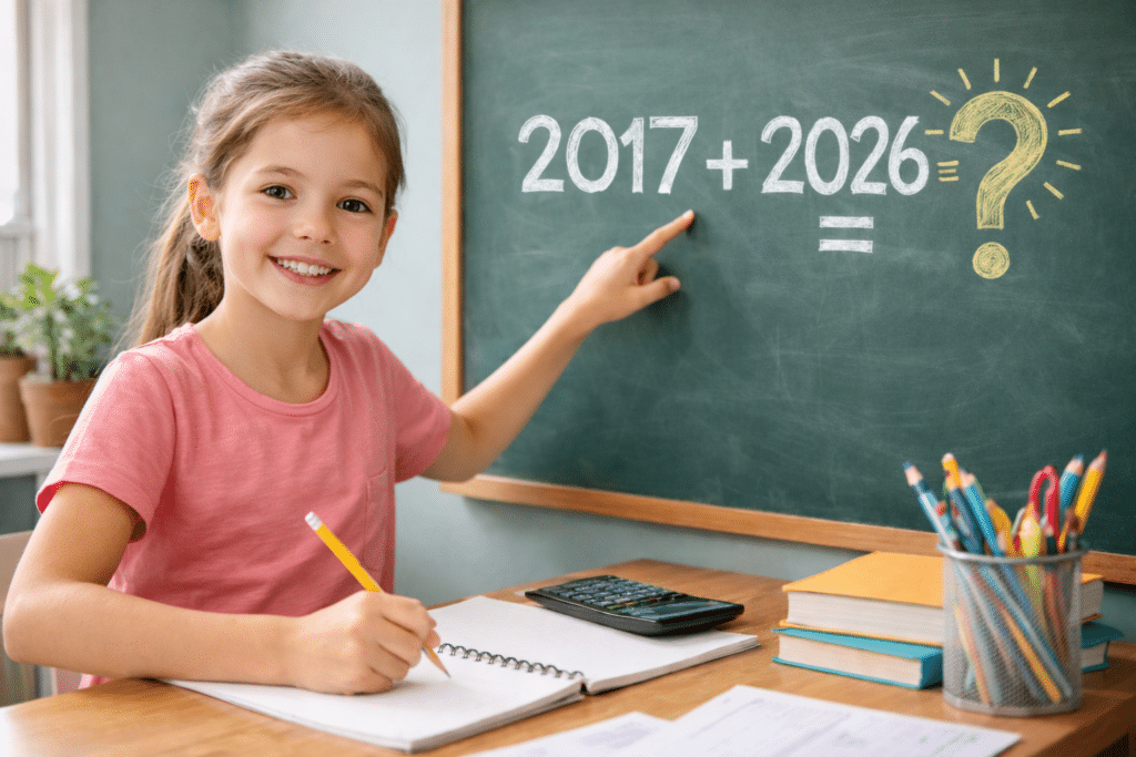 Quem nasceu em 2017 tem quantos anos em 2026